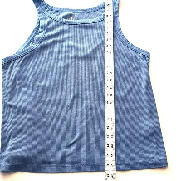 Lot of 2 Gap Rib Tank Tops XXL Stretch Bicoastal Blue Classic China Blue - Picture 11 of 11